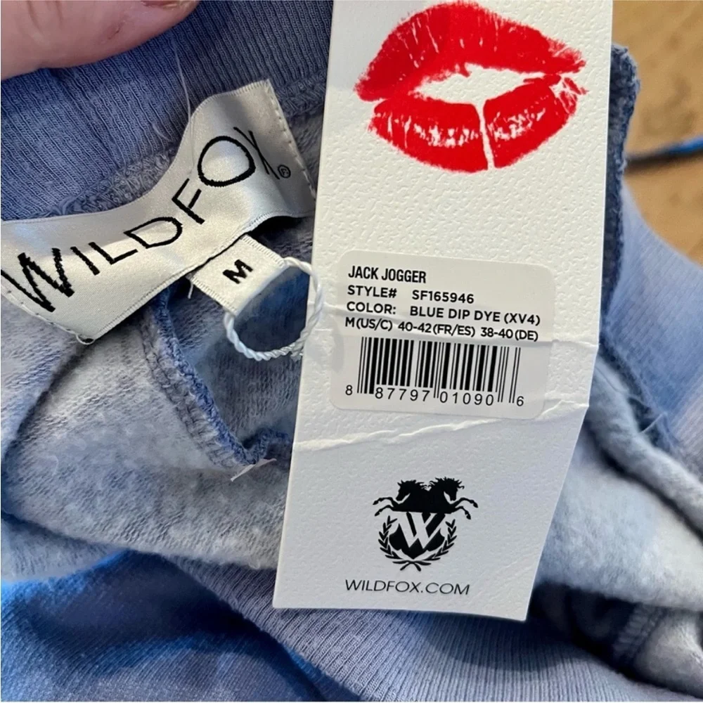 Wildfox Blue and White Ombre Joggers, NWT, Size Med